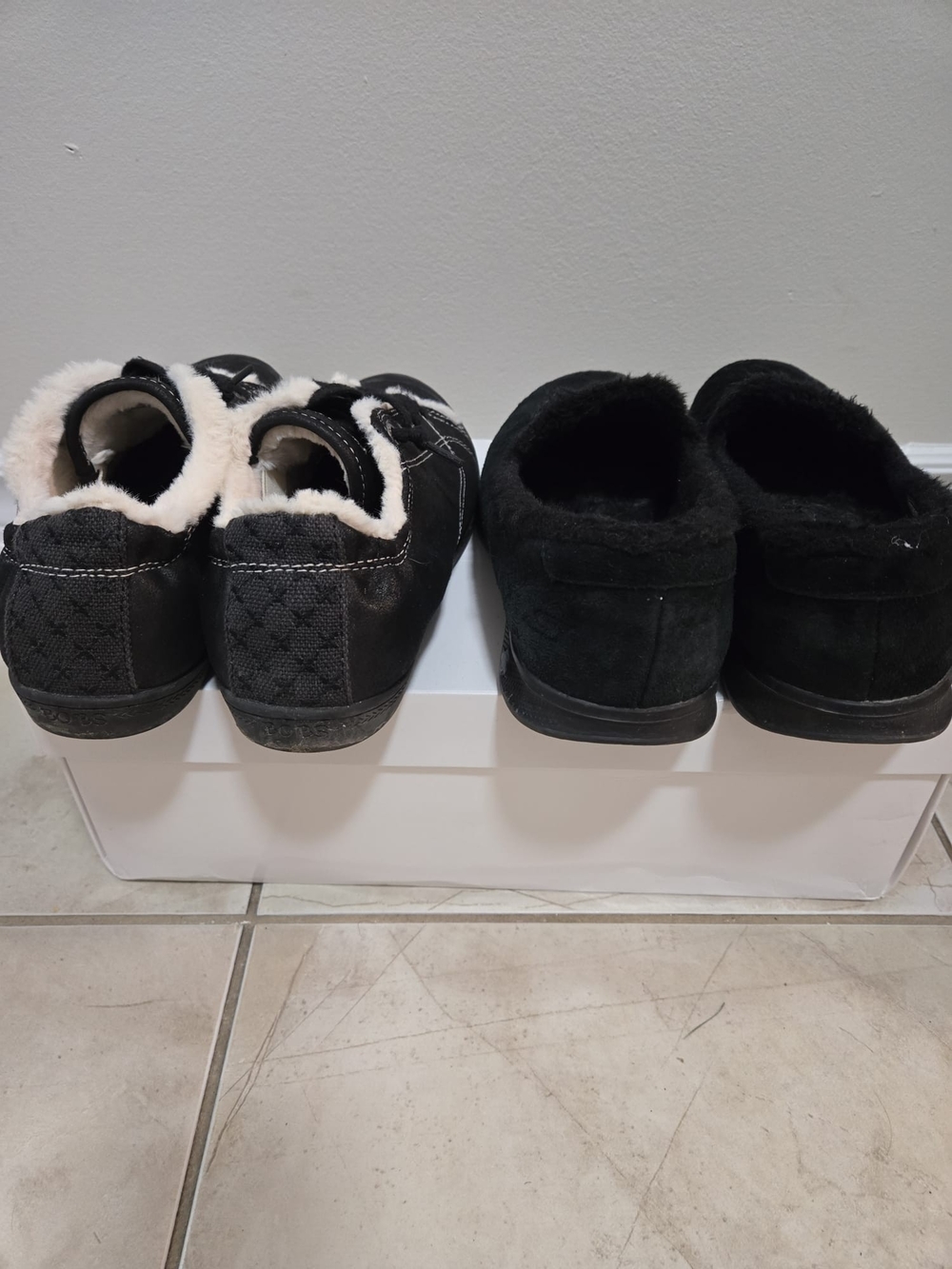 Skechers Black Fleece-Lined Slip-On Loafers (Pair)